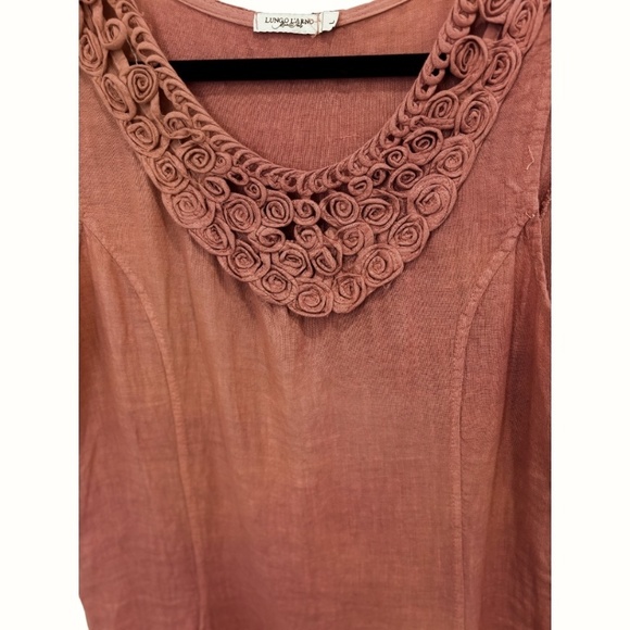 Lungo L’Arno Large Sleeveless Rosebud Embellished Knee Length Dress - Picture 1 of 3